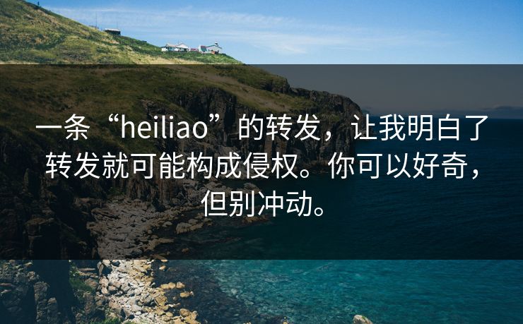 一条“heiliao”的转发，让我明白了转发就可能构成侵权。你可以好奇，但别冲动。